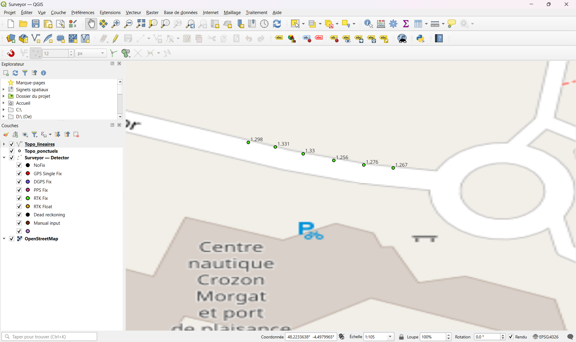 Visualisation des mesures dans QGIS